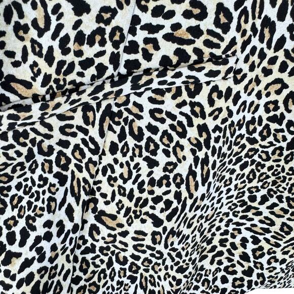 Susan Graver Leopard Print Half Sleeve Stretchy Buttoned Blazer Pockets Size L - Picture 4 of 8